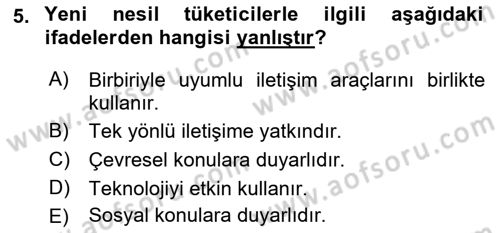 Turizm Ve İletişim Dersi 2022 - 2023 Yılı Yaz Okulu Sınav Soruları 5. Soru