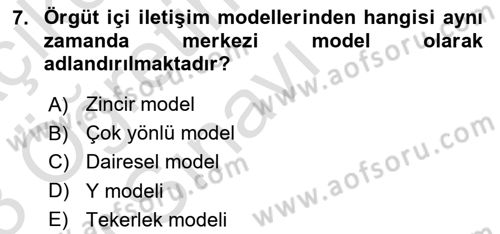 Turizm Ve İletişim Dersi 2022 - 2023 Yılı Yaz Okulu Sınav Soruları 7. Soru