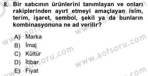 Turizm Ve İletişim Dersi 2022 - 2023 Yılı Yaz Okulu Sınav Soruları 8. Soru