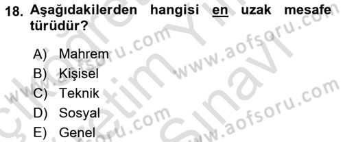 Turizm Ve İletişim Dersi 2023 - 2024 Yılı (Vize) Ara Sınav Soruları 18. Soru