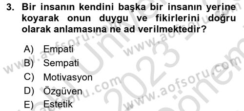 Turizm Ve İletişim Dersi 2023 - 2024 Yılı (Final) Dönem Sonu Sınav Soruları 3. Soru