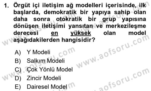 Turizm Ve İletişim Dersi 2023 - 2024 Yılı Yaz Okulu Sınav Soruları 1. Soru