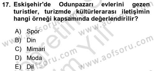 Turizm Ve İletişim Dersi 2023 - 2024 Yılı Yaz Okulu Sınav Soruları 17. Soru