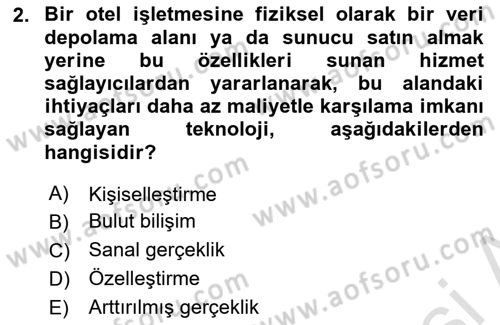 Turizm Ve İletişim Dersi 2023 - 2024 Yılı Yaz Okulu Sınav Soruları 2. Soru
