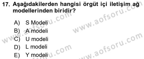 Turizm Ve İletişim Dersi 2024 - 2025 Yılı (Vize) Ara Sınav Soruları 17. Soru