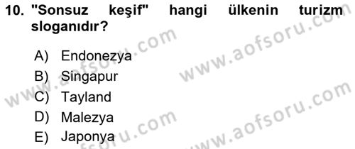 Turizm Ve İletişim Dersi 2024 - 2025 Yılı (Final) Dönem Sonu Sınav Soruları 10. Soru