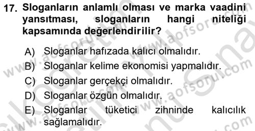 Turizm Ve İletişim Dersi 2024 - 2025 Yılı (Final) Dönem Sonu Sınav Soruları 17. Soru