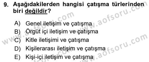 Turizm Ve İletişim Dersi 2024 - 2025 Yılı (Final) Dönem Sonu Sınav Soruları 9. Soru