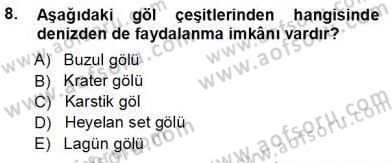 Turizm Coğrafyası Dersi 2012 - 2013 Yılı (Vize) Ara Sınav Soruları 8. Soru