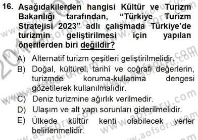 Turizm Coğrafyası Dersi 2012 - 2013 Yılı (Final) Dönem Sonu Sınav Soruları 16. Soru