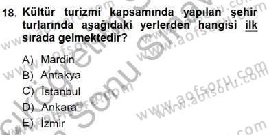 Turizm Coğrafyası Dersi 2012 - 2013 Yılı (Final) Dönem Sonu Sınav Soruları 18. Soru