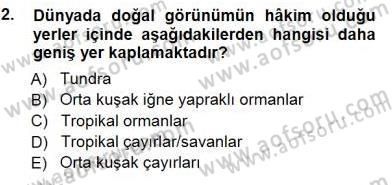 Turizm Coğrafyası Dersi 2012 - 2013 Yılı (Final) Dönem Sonu Sınav Soruları 2. Soru