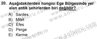 Turizm Coğrafyası Dersi 2012 - 2013 Yılı (Final) Dönem Sonu Sınav Soruları 20. Soru