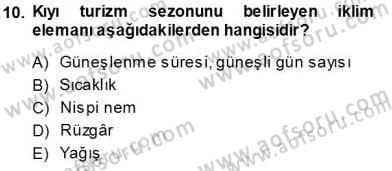 Turizm Coğrafyası Dersi Ara Sınavı Deneme Sınav Soruları 10. Soru