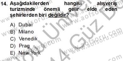Turizm Coğrafyası Dersi Ara Sınavı Deneme Sınav Soruları 14. Soru