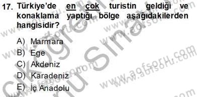 Turizm Coğrafyası Dersi 2013 - 2014 Yılı (Final) Dönem Sonu Sınavı 17. Soru