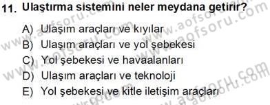 Turizm Coğrafyası Dersi 2013 - 2014 Yılı Tek Ders Sınav Soruları 11. Soru