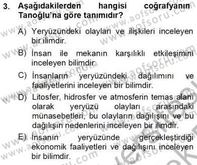 Turizm Coğrafyası Dersi 2013 - 2014 Yılı Tek Ders Sınav Soruları 3. Soru