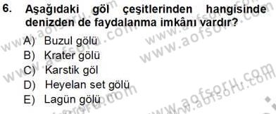 Turizm Coğrafyası Dersi 2013 - 2014 Yılı Tek Ders Sınav Soruları 6. Soru