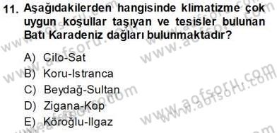 Turizm Coğrafyası Dersi 2014 - 2015 Yılı (Final) Dönem Sonu Sınav Soruları 11. Soru