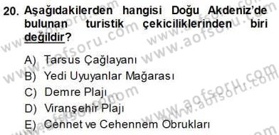 Turizm Coğrafyası Dersi 2014 - 2015 Yılı (Final) Dönem Sonu Sınav Soruları 20. Soru