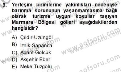 Turizm Coğrafyası Dersi 2014 - 2015 Yılı (Final) Dönem Sonu Sınav Soruları 9. Soru