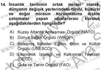 Turizm Coğrafyası Dersi Ara Sınavı Deneme Sınav Soruları 14. Soru