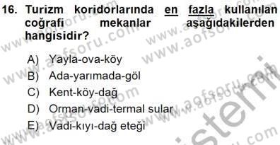 Turizm Coğrafyası Dersi Ara Sınavı Deneme Sınav Soruları 16. Soru