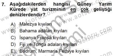 Turizm Coğrafyası Dersi Ara Sınavı Deneme Sınav Soruları 7. Soru