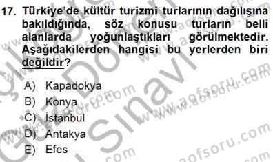 Turizm Coğrafyası Dersi 2015 - 2016 Yılı (Final) Dönem Sonu Sınav Soruları 17. Soru