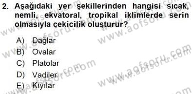 Turizm Coğrafyası Dersi 2015 - 2016 Yılı (Final) Dönem Sonu Sınav Soruları 2. Soru
