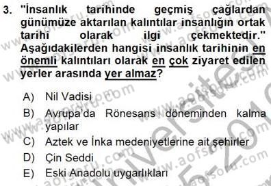 Turizm Coğrafyası Dersi 2015 - 2016 Yılı (Final) Dönem Sonu Sınav Soruları 3. Soru