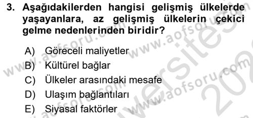 Turizm Coğrafyası Dersi 2022 - 2023 Yılı (Vize) Ara Sınav Soruları 3. Soru