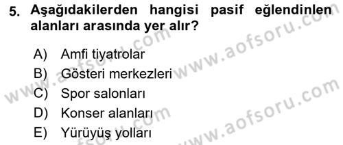 Turizm Coğrafyası Dersi 2022 - 2023 Yılı (Vize) Ara Sınav Soruları 5. Soru