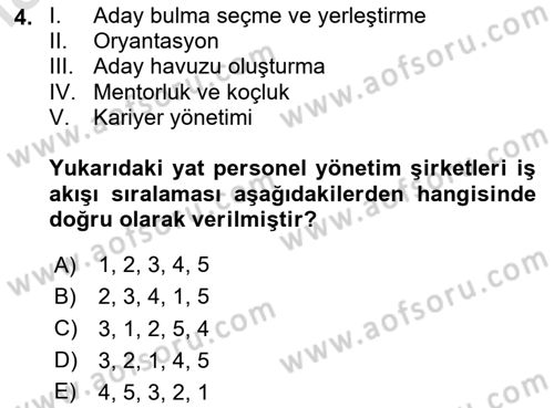 Deniz Turizmi İşletmeciliği Dersi 2020 - 2021 Yılı Yaz Okulu Sınav Soruları 4. Soru