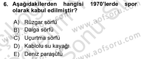 Deniz Turizmi İşletmeciliği Dersi 2021 - 2022 Yılı (Final) Dönem Sonu Sınav Soruları 6. Soru