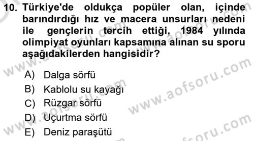 Deniz Turizmi İşletmeciliği Dersi 2021 - 2022 Yılı Yaz Okulu Sınav Soruları 10. Soru