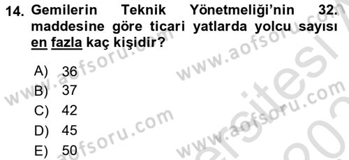 Deniz Turizmi İşletmeciliği Dersi 2022 - 2023 Yılı Yaz Okulu Sınav Soruları 14. Soru