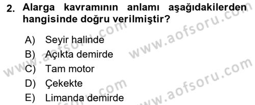 Deniz Turizmi İşletmeciliği Dersi 2023 - 2024 Yılı (Vize) Ara Sınav Soruları 2. Soru