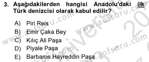 Deniz Turizmi İşletmeciliği Dersi 2023 - 2024 Yılı Yaz Okulu Sınav Soruları 3. Soru