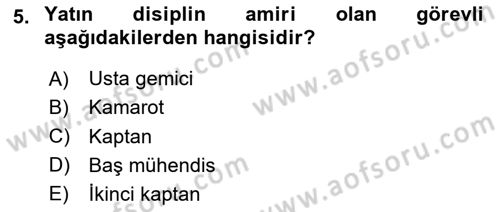 Deniz Turizmi İşletmeciliği Dersi 2023 - 2024 Yılı Yaz Okulu Sınav Soruları 5. Soru