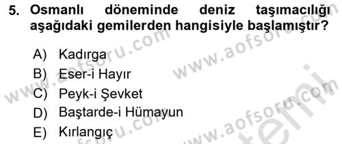 Deniz Turizmi İşletmeciliği Dersi 2024 - 2025 Yılı (Vize) Ara Sınav Soruları 5. Soru
