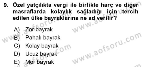Deniz Turizmi İşletmeciliği Dersi 2024 - 2025 Yılı (Vize) Ara Sınav Soruları 9. Soru