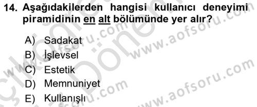 Turizmde Güncel Yaklaşımlar Dersi Ara Sınavı Deneme Sınav Soruları 14. Soru