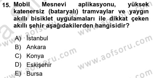 Turizmde Güncel Yaklaşımlar Dersi Ara Sınavı Deneme Sınav Soruları 15. Soru
