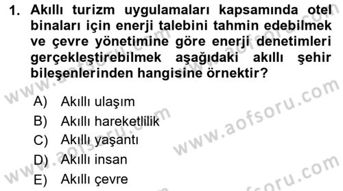 Turizmde Güncel Yaklaşımlar Dersi 2021 - 2022 Yılı (Final) Dönem Sonu Sınav Soruları 1. Soru