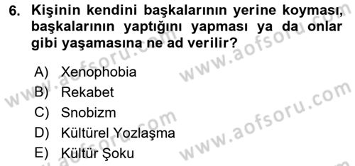 Turizmde Güncel Yaklaşımlar Dersi 2021 - 2022 Yılı Yaz Okulu Sınav Soruları 6. Soru