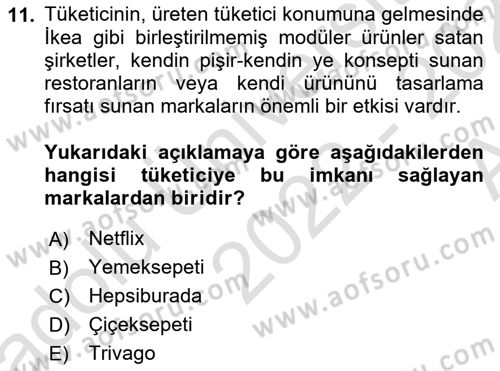 Turizmde Güncel Yaklaşımlar Dersi 2022 - 2023 Yılı (Vize) Ara Sınavı 11. Soru