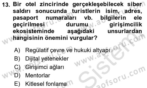 Turizmde Güncel Yaklaşımlar Dersi Ara Sınavı Deneme Sınav Soruları 13. Soru