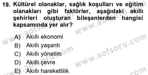 Turizmde Güncel Yaklaşımlar Dersi Ara Sınavı Deneme Sınav Soruları 19. Soru